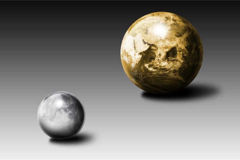 POSTER Gold Moon and Earth - - Astronomi & rymden poster - Posters barnrum - Poster & print POSTER Gold Moon and Earth - - Astronomi & rymden poster - Posters barnrum - Poster & print