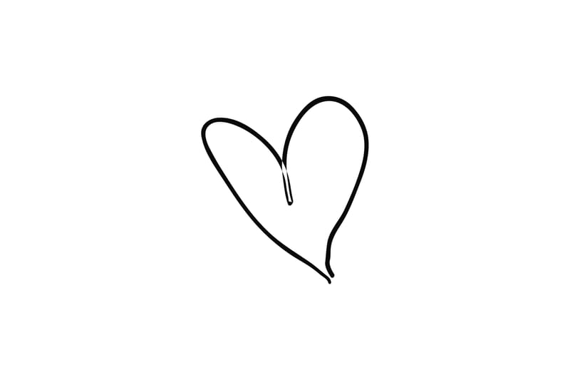 Poster Heart 50x70 cm, Svart/Vit
