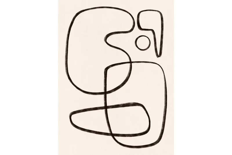 Poster Line art 30x40 cm - Vit/Svart - Inredning & dekor - Tavlor & konst - Poster & print