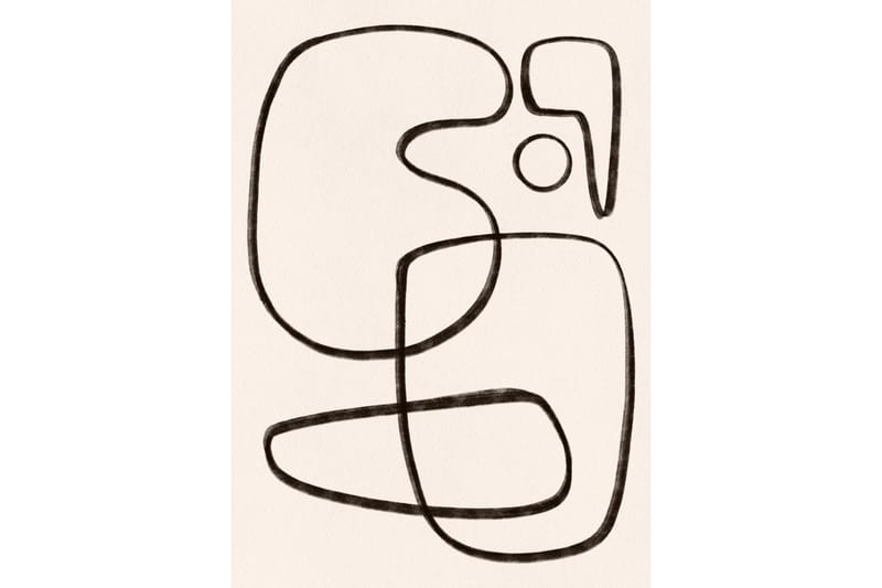 Poster Line art 50x70 cm, Vit/Svart