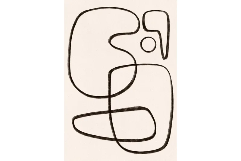 Poster Line art 70x100 cm - Vit/Svart - Inredning & dekor - Tavlor & konst - Poster & print