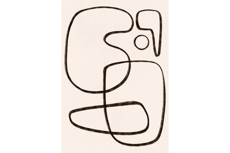 Poster Line art 70x100 cm, Vit/Svart