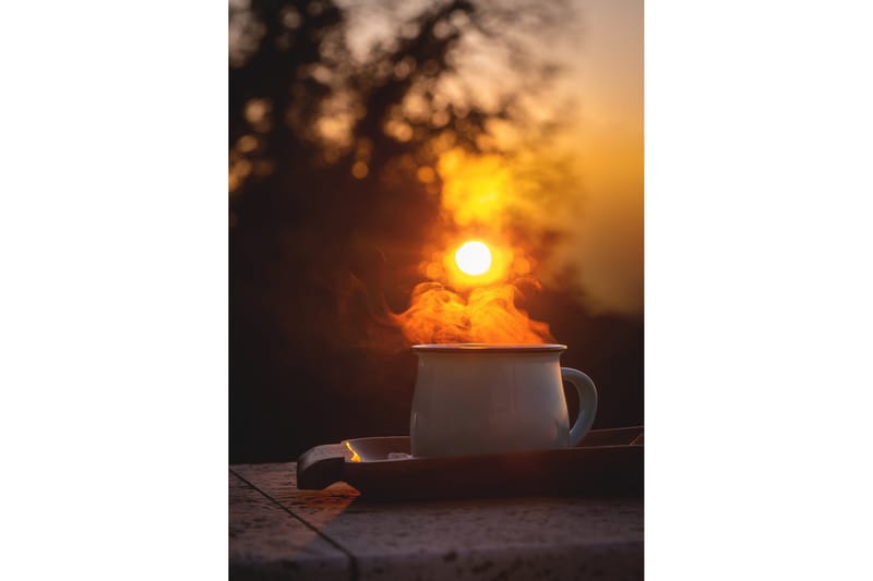Poster Morning coffee 50x70 cm - Orange/Svart - Inredning & dekor - Tavlor & konst - Poster & print