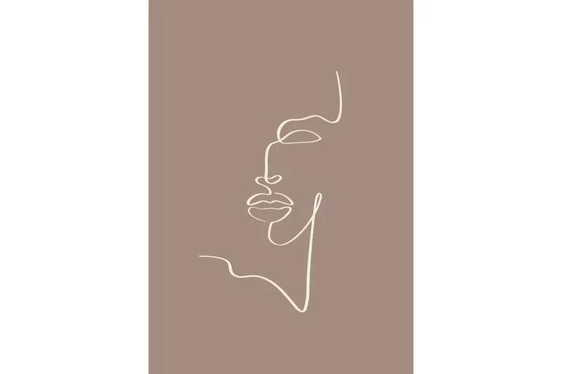 Poster Siluette 21x30 cm, Brun