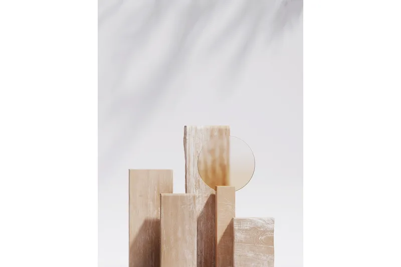 Poster Wooden Blocks 70x100 cm, Beige
