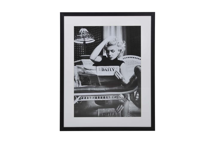 Tavla Belarbo Marilyn Dailey News 70X90 - Svart|Vit|Glas|Trä - Poster & print