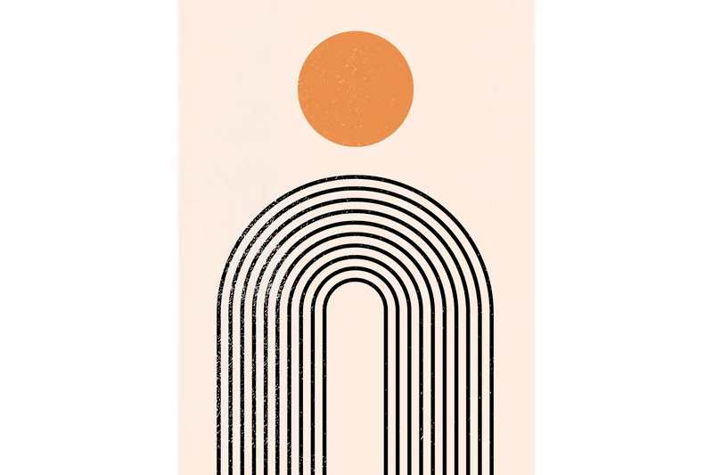 Poster Tempel 21x30 cm, Beige