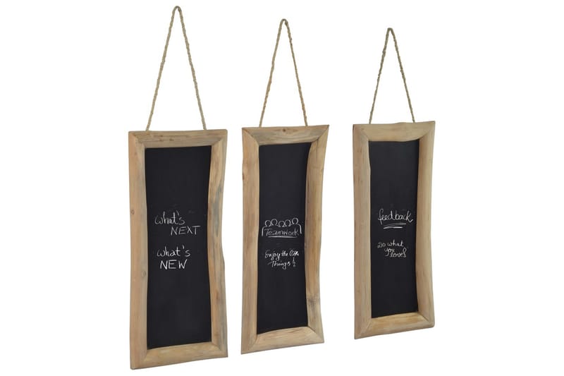 Griffeltavlor 3 st 30x70 cm massiv teakträ - Griffeltavla