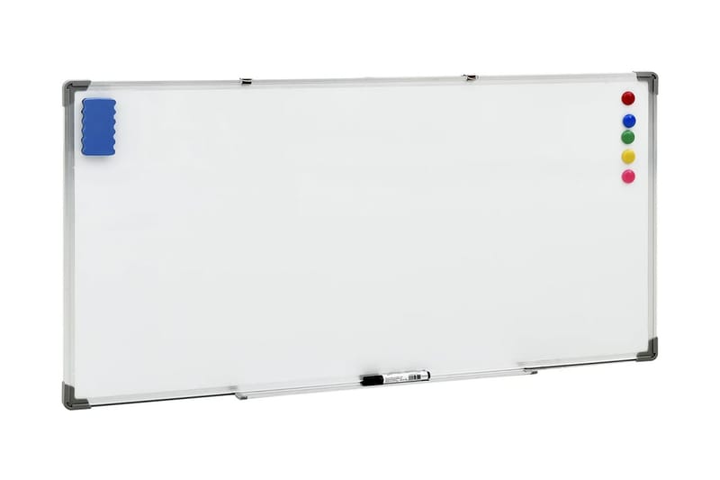 Magnetisk whiteboard vit 110x60 cm stål - Vit - Whiteboard & glastavla