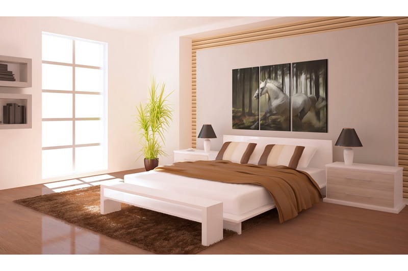 Tavla A White Horse In The Midst Of The Trees 120x80 - Artgeist sp. z o. o. - Inredning & dekor - Tavlor & konst - Canvastavla