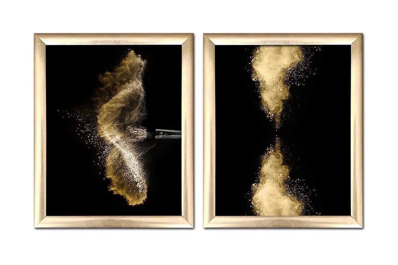 Tavla Abstract Med Ram 2-Pack Flerfärgad 23,5X28,5 - 23,5x28,5 cm - Inredning & dekor - Tavlor & konst