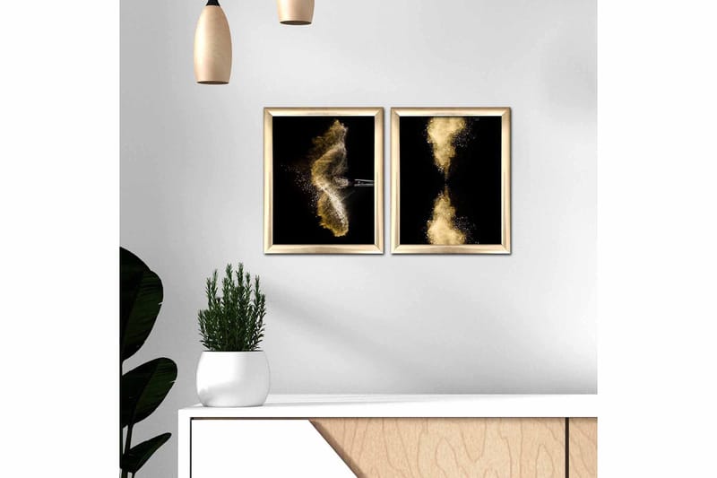 Tavla Abstract Med Ram 2-Pack Flerfärgad 23,5X28,5 - 23,5x28,5 cm - Inredning & dekor - Tavlor & konst
