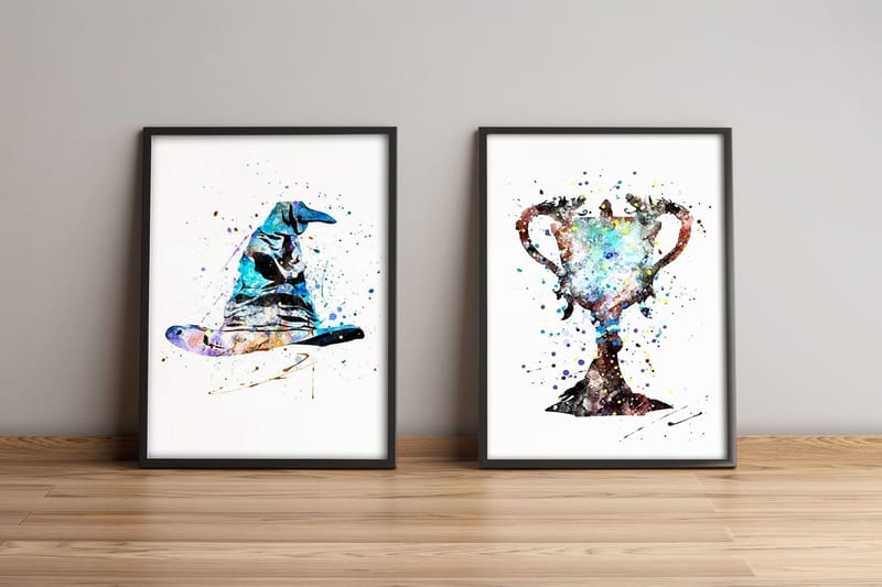 Tavla Abstract Med Ram 2-Pack Flerfärgad 36X51 - 36x51 cm - Inredning & dekor - Tavlor & konst
