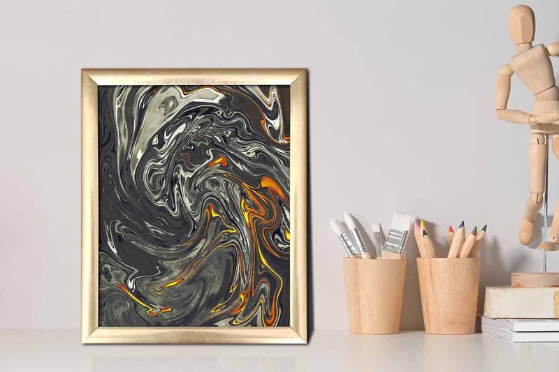 Tavla Abstract Med Ram Flerfärgad 23,5X28,5 - 23,5x28,5 cm - Inredning & dekor - Tavlor & konst