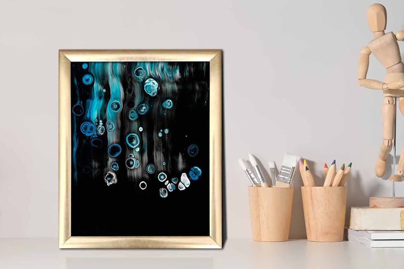 Tavla Abstract Med Ram Flerfärgad 23,5X28,5 - 23,5x28,5 cm - Inredning & dekor - Tavlor & konst