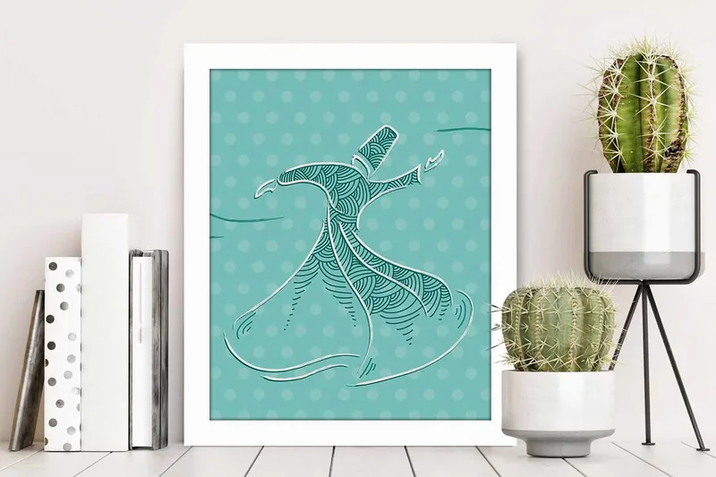 Tavla Abstract med Ram Flerfärgad - 23,5x28,5 cm - Inredning & dekor - Tavlor & konst