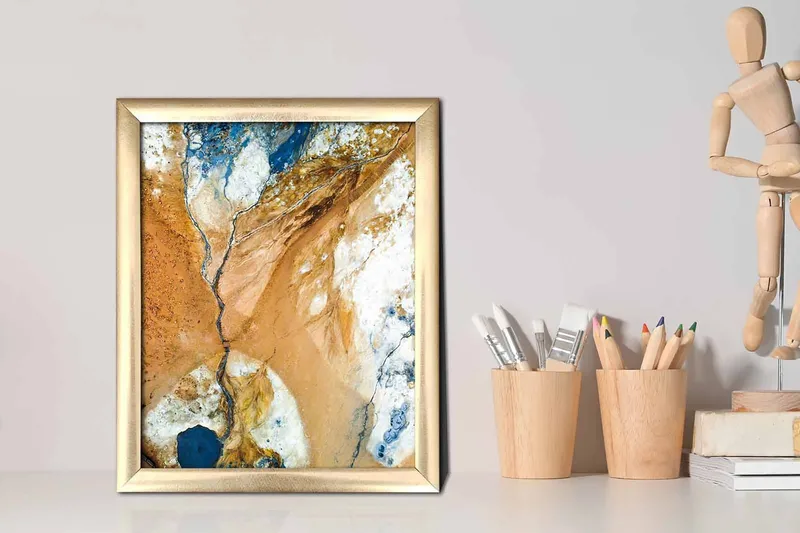 Tavla Abstract med Ram Flerfärgad - 23,5x28,5 cm - Inredning & dekor - Tavlor & konst