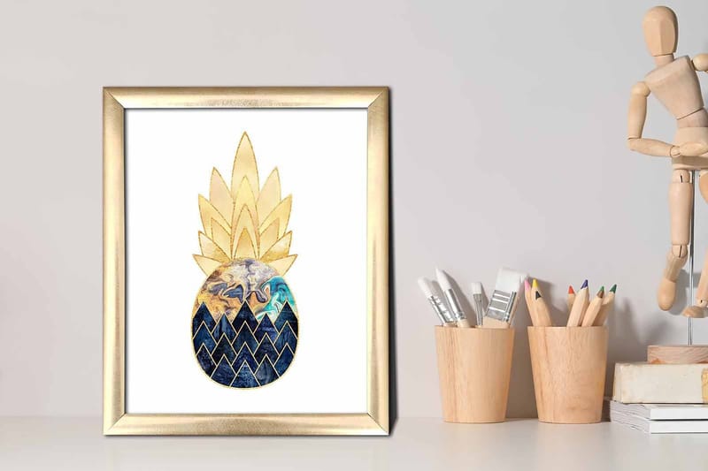 Tavla Abstract med Ram Flerfärgad - 23,5x28,5 cm - Inredning & dekor - Tavlor & konst