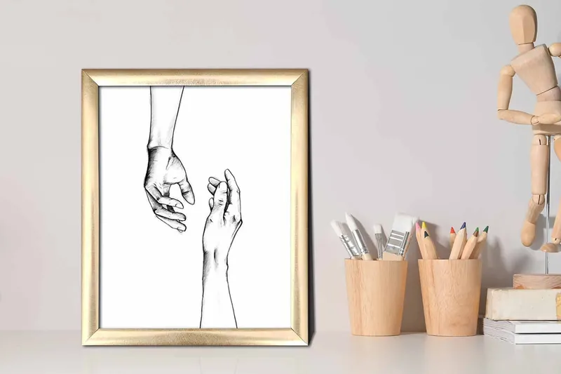 Tavla Abstract med Ram Flerfärgad - 23,5x28,5 cm - Inredning & dekor - Tavlor & konst