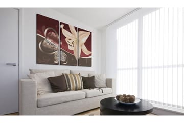 Tavla Abstraction With Lily Triptych 60x40 - Artgeist sp. z o. o. - Inredning & dekor - Tavlor & konst - Canvastavla