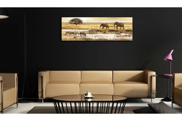 Tavla Africa At The Waterhole 135x45 - Artgeist sp. z o. o. - Inredning & dekor - Tavlor & konst - Canvastavla