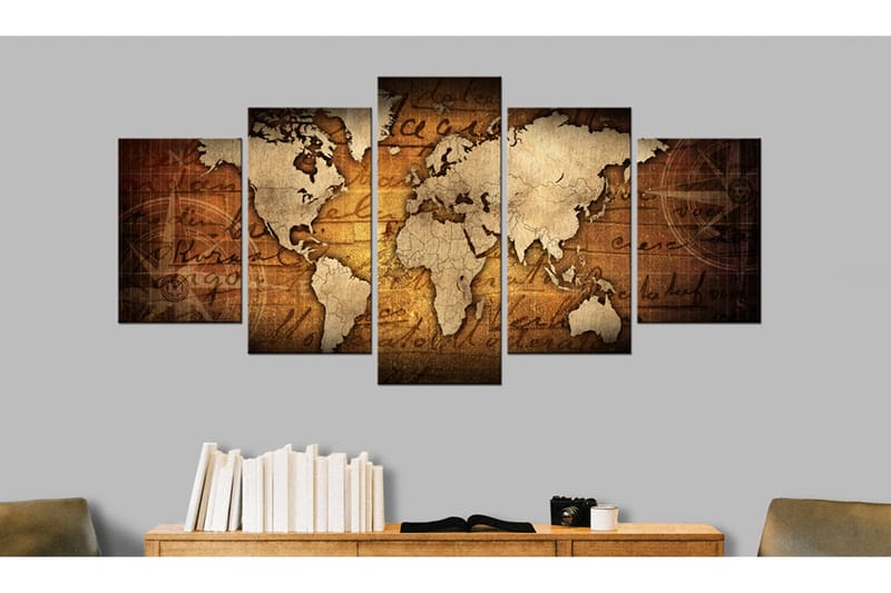 Tavla Amber Map 200x100 - Artgeist sp. z o. o. - Inredning & dekor - Tavlor & konst - Canvastavla
