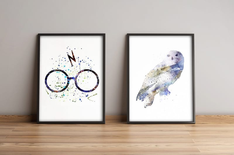 Tavla Animal med Ram 2-pack Flerfärgad - 36x51 cm - Inredning & dekor - Tavlor & konst