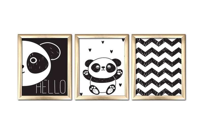 Tavla Animal Med Ram 3-Pack Flerfärgad 23,5X28,5 - 23,5x28,5 cm - Inredning & dekor - Tavlor & konst