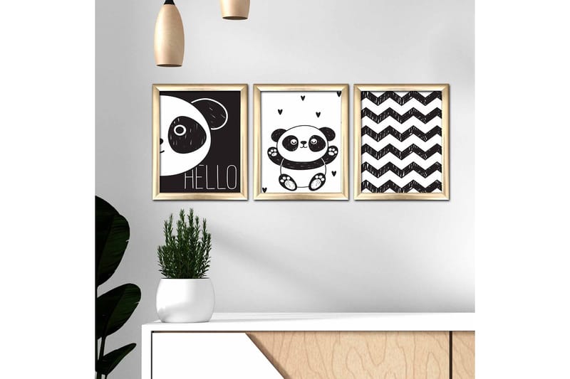 Tavla Animal Med Ram 3-Pack Flerfärgad 23,5X28,5 - 23,5x28,5 cm - Inredning & dekor - Tavlor & konst