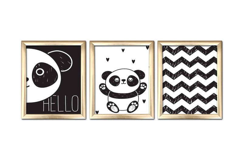 Tavla Animal med Ram 3-pack Flerfärgad, 23,5x28,5 cm