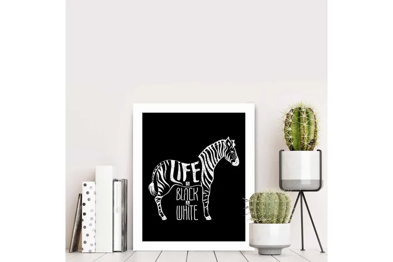 Tavla Animal med Ram Flerfärgad - 23,5x28,5 cm - Inredning & dekor - Tavlor & konst