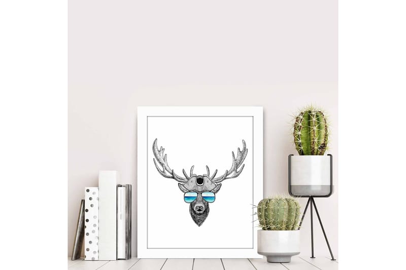 Tavla Animal med Ram Flerfärgad - 23,5x28,5 cm - Inredning & dekor - Tavlor & konst