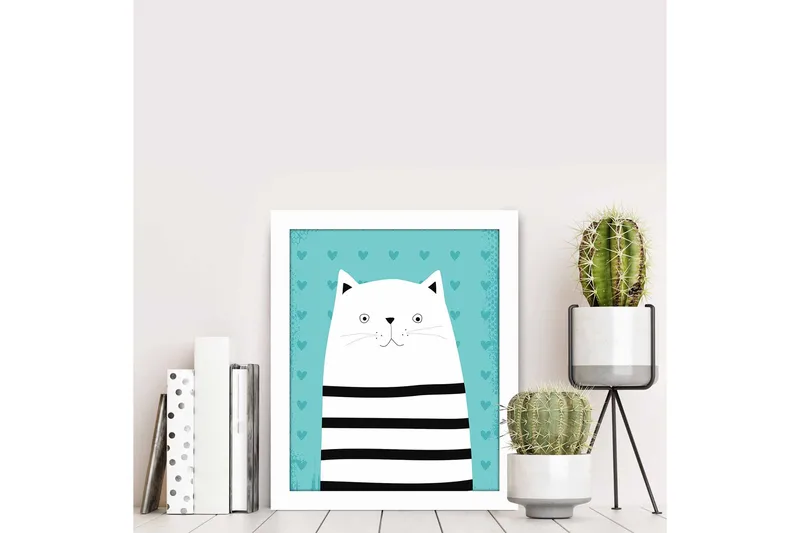 Tavla Animal med Ram Flerfärgad - 23,5x28,5 cm - Inredning & dekor - Tavlor & konst