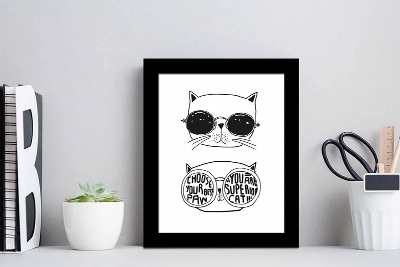 Tavla Animal med Ram Flerfärgad - 23,5x28,5 cm - Inredning & dekor - Tavlor & konst