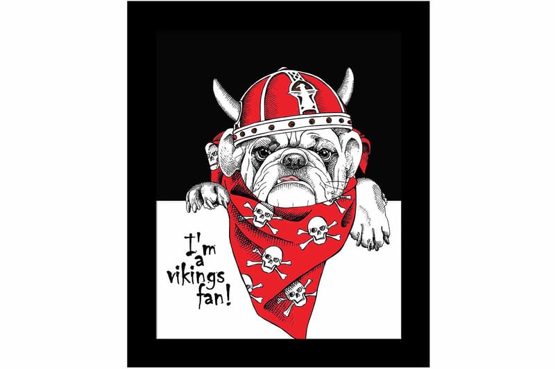 Tavla Animal med Ram Flerfärgad - 23,5x28,5 cm - Inredning & dekor - Tavlor & konst