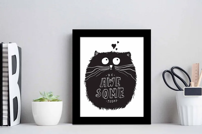 Tavla Animal med Ram Flerfärgad - 23,5x28,5 cm - Inredning & dekor - Tavlor & konst