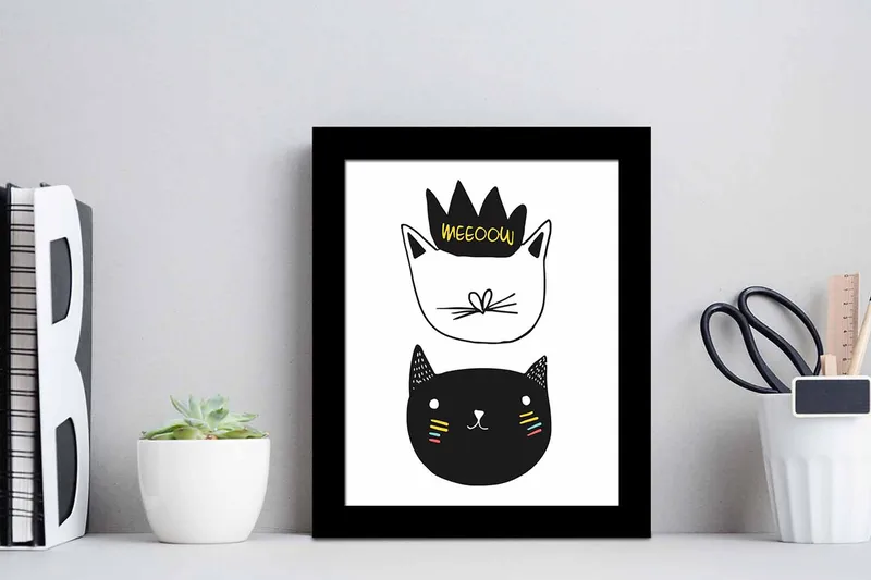 Tavla Animal med Ram Flerfärgad - 23,5x28,5 cm - Inredning & dekor - Tavlor & konst