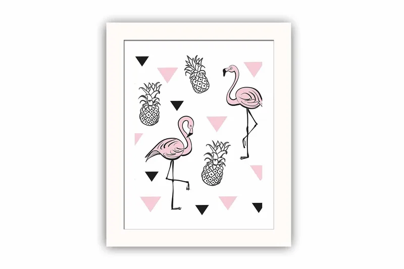 Tavla Animal med Ram Flerfärgad, 23,5x28,5 cm