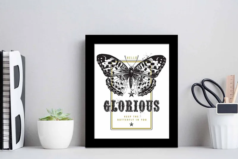 Tavla Animal med Ram Flerfärgad - 23,5x28,5 cm - Inredning & dekor - Tavlor & konst