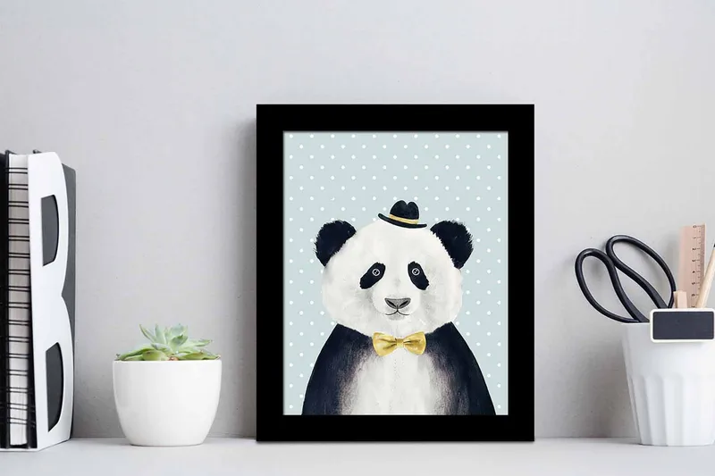 Tavla Animal med Ram Flerfärgad - 23,5x28,5 cm - Inredning & dekor - Tavlor & konst