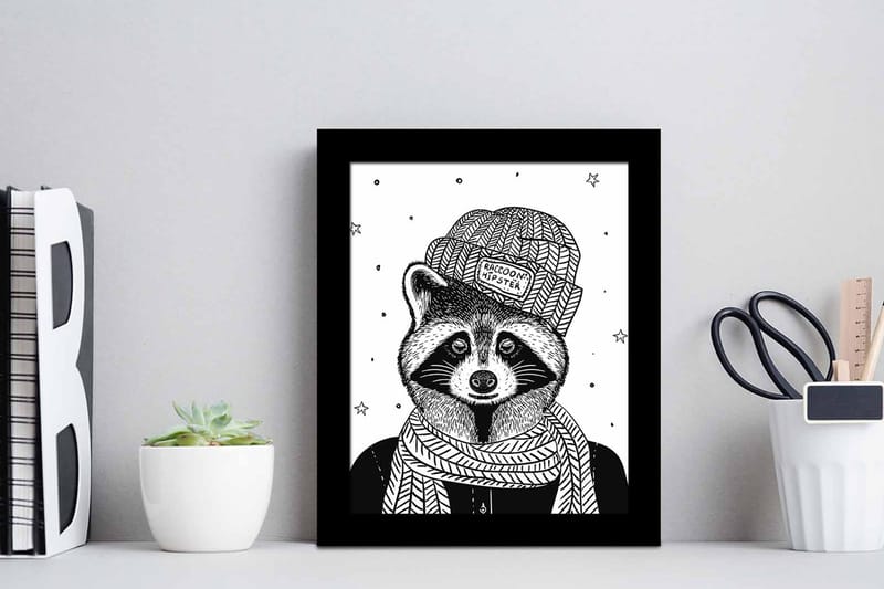 Tavla Animal med Ram Flerfärgad - 23,5x28,5 cm - Inredning & dekor - Tavlor & konst