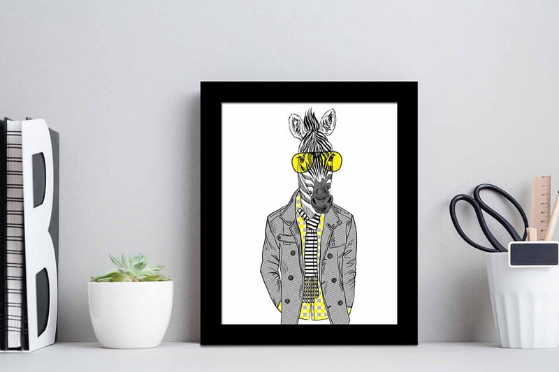 Tavla Animal med Ram Flerfärgad - 23,5x28,5 cm - Inredning & dekor - Tavlor & konst