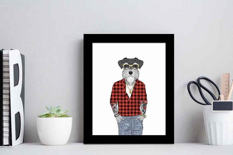 Tavla Animal med Ram Flerfärgad - 23,5x28,5 cm - Inredning & dekor - Tavlor & konst