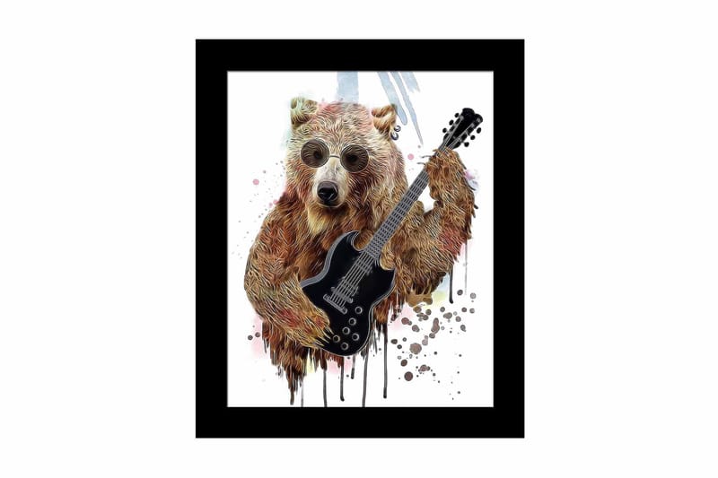 Tavla Animal med Ram Flerfärgad, 23,5x28,5 cm