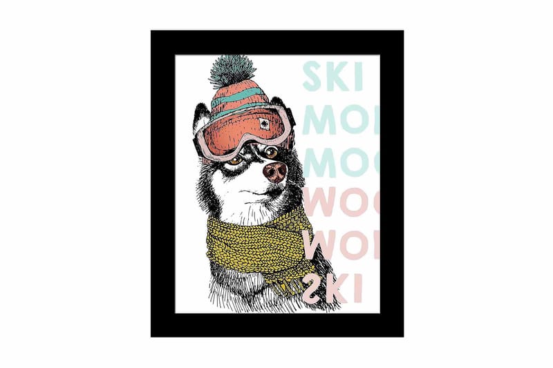 Tavla Animal med Ram Flerfärgad - 23,5x28,5 cm - Inredning & dekor - Tavlor & konst