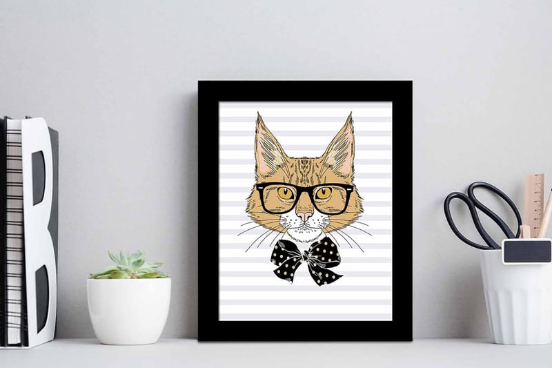 Tavla Animal med Ram Flerfärgad - 23,5x28,5 cm - Inredning & dekor - Tavlor & konst