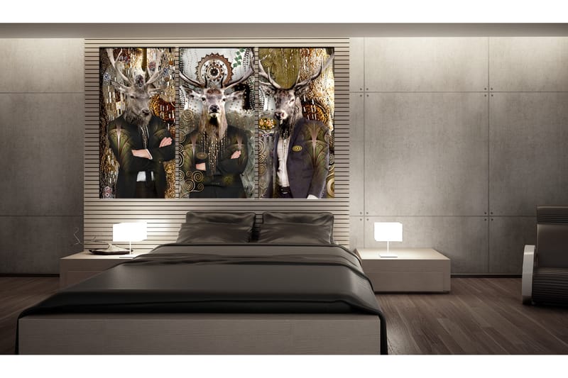 Tavla Animal Trio 3 Parts Brown 120x80, Artgeist sp. z o. o.