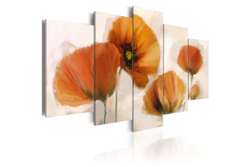 Tavla Artistic Poppies 5 Pieces 200x100, Artgeist sp. z o. o.