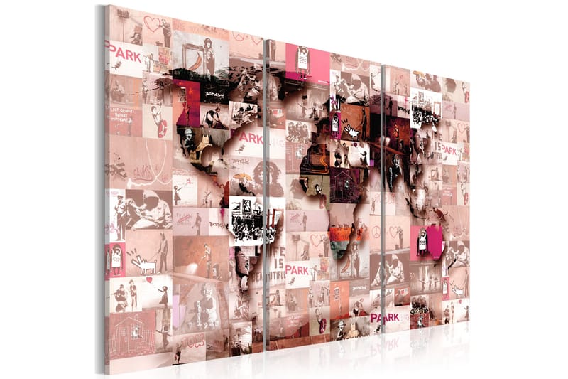 Tavla Banksy Graffiti Collage 120x80, Artgeist sp. z o. o.