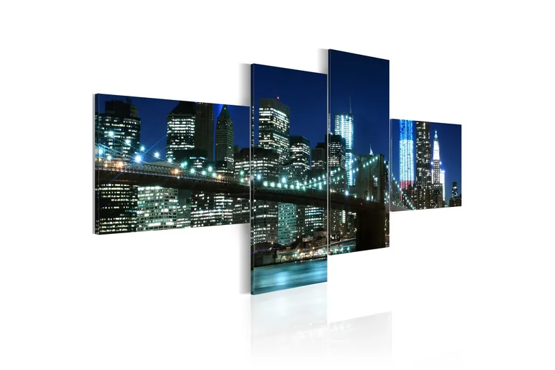 Tavla Brooklyn Bridge Illuminated At Night 100x45, Artgeist sp. z o. o.